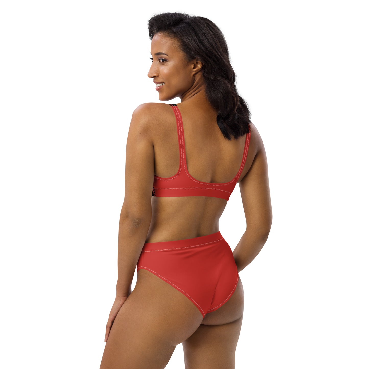 High Waisted Bikini Womens Mix and Match Patterns and Solid Colours (Glamourange 0044 Model)