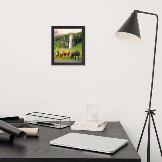Framed Poster Horse Wall Art - Vertical Print (Glamourange 009 Model)