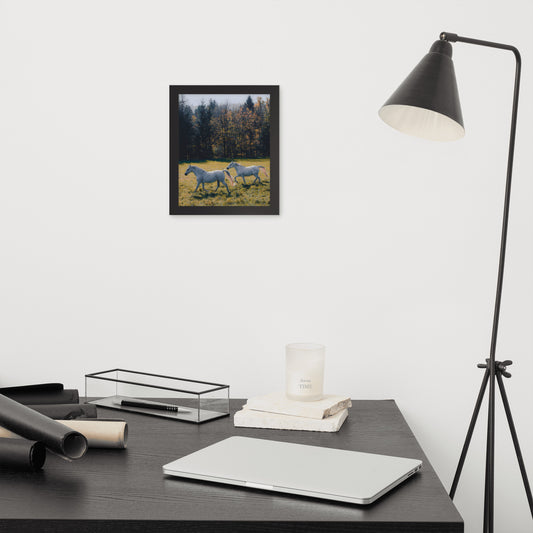 Framed Poster Horse Wall Art - Vertical Print (Glamourange 0025 Model)