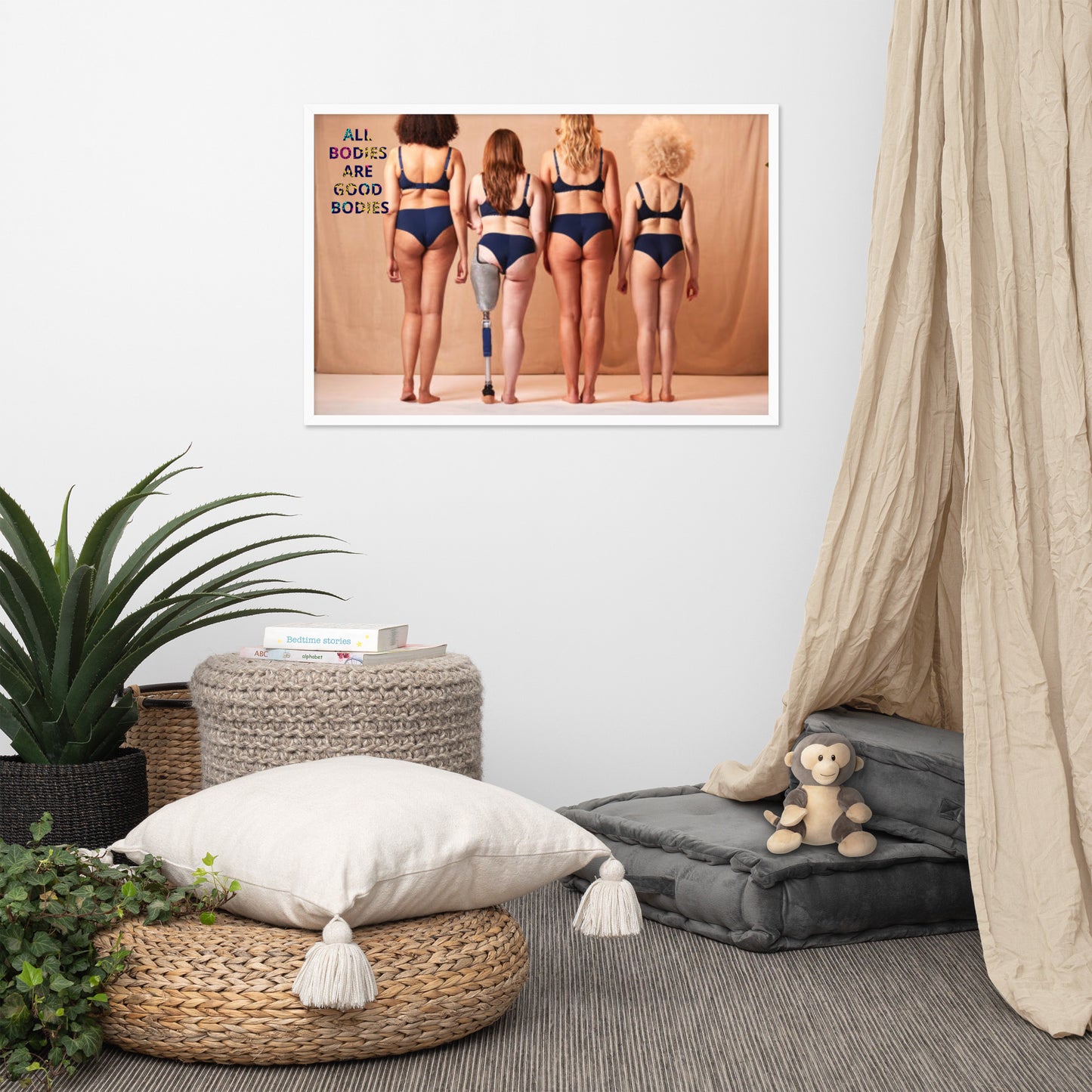 Body Positivity & Neutrality Framed Poster Wall Art (Horizontal Model 0010)