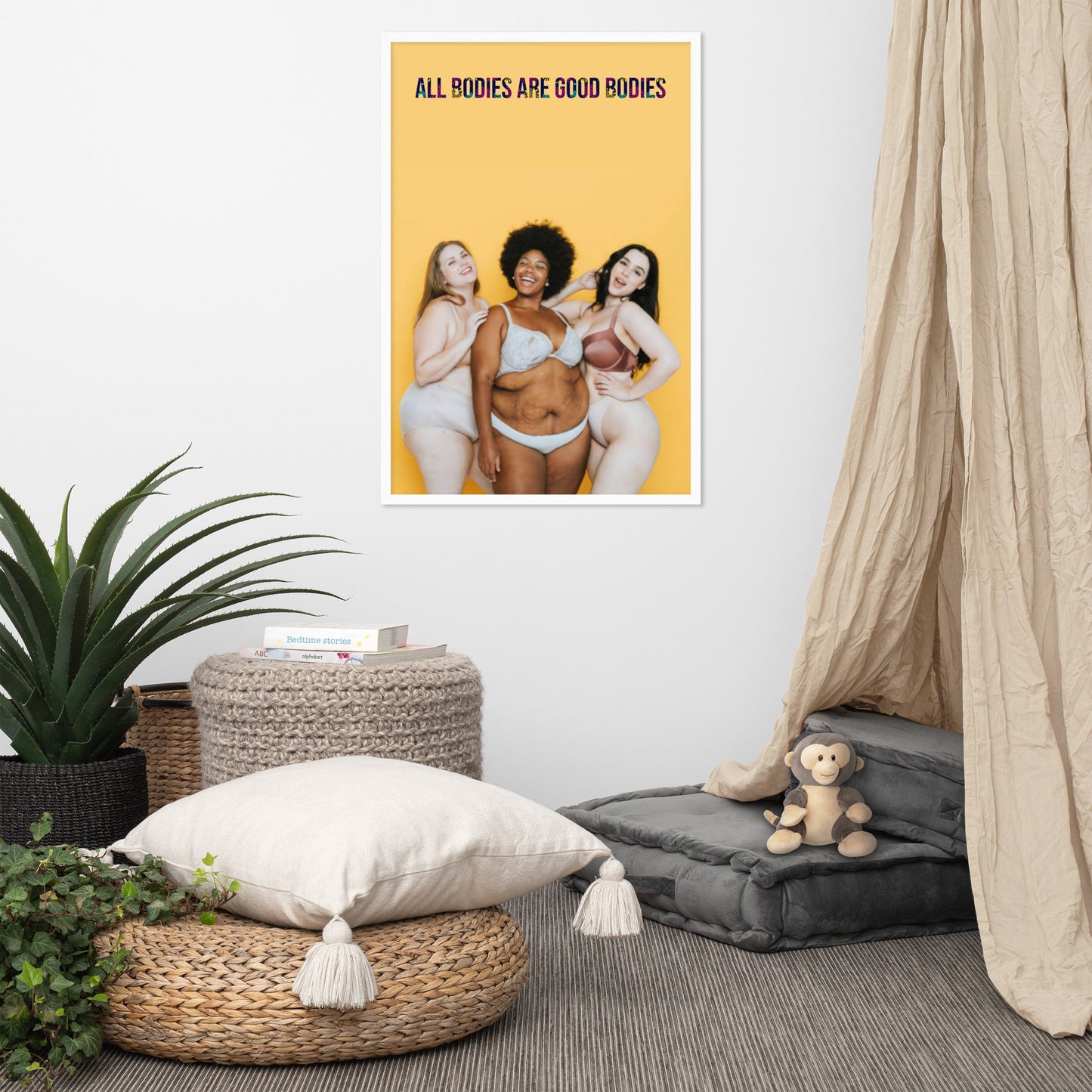 Body Positivity & Neutrality Framed Poster Wall Art (Vertical Model 006)