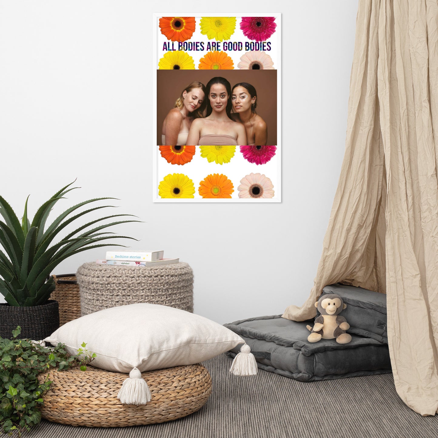 Body Positivity & Neutrality Framed Poster Wall Art (Vertical Model 007)