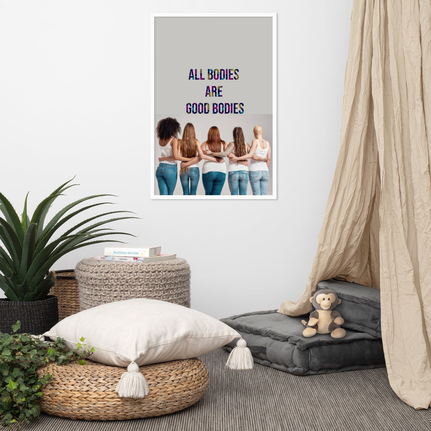 Body Positivity & Neutrality Framed Poster Wall Art (Vertical Model 0011)