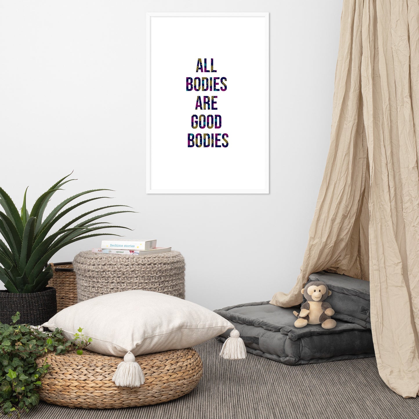 Body Positivity & Neutrality Framed Poster Wall Art (Vertical Model 0022)