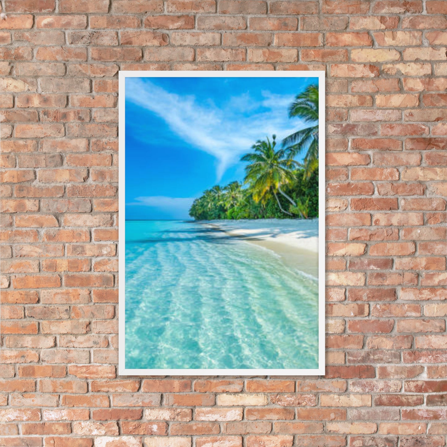 Scenic Nature View Framed Poster Wall Art Vertical Print (Model 0018)