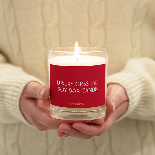 Glass Jar Soy Wax Candle (Luxury Candle Jar - Red Label 003)