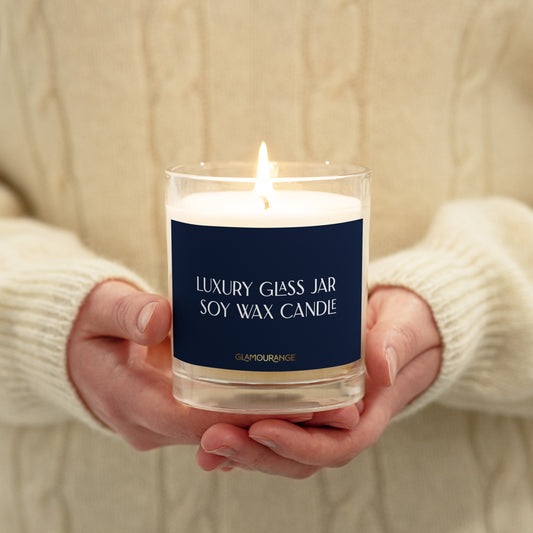 Glass Jar Soy Wax Candle (Luxury Candle Jar - Navy Label 0011)