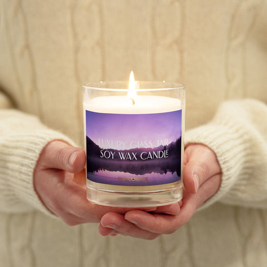 Glass Jar Soy Wax Candle (Calming Water - Nature Label 0014)