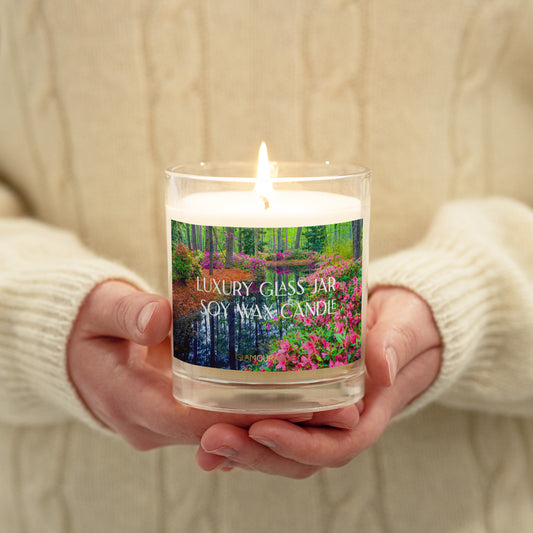 Glass Jar Soy Wax Candle (Calming Forest - Nature Label 0016)
