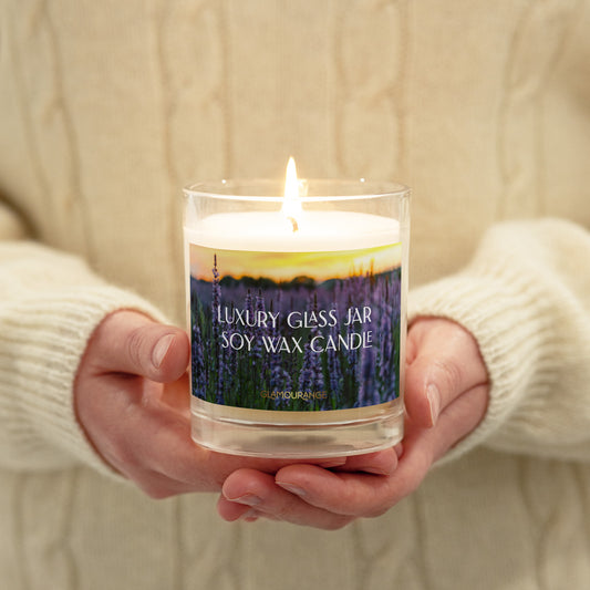 Glass Jar Soy Wax Candle (Calming Plant - Nature Label 0019)
