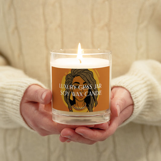Glass Jar Soy Wax Candle (African Beauty - People Label 0038)