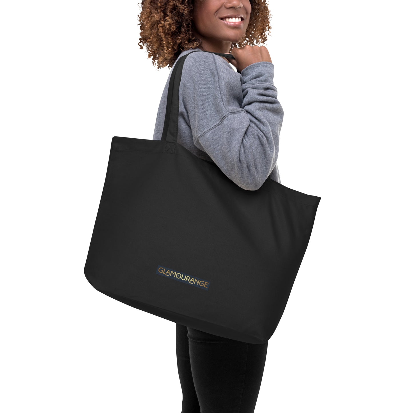 Eco Tote Bag Womens Designer (Large Organic Eco Tote Black Colour 002)