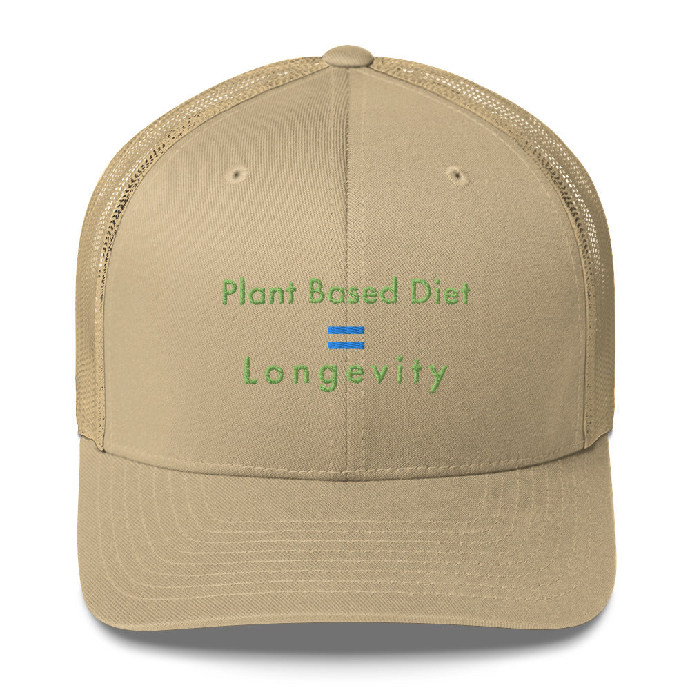 Trucker Cap Men ( Plant Based Diet = Longevity Trucker Cap - Model 0017)
