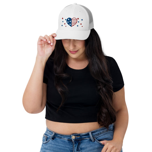 Trucker Cap Women (USA Heart & Stars Trucker Cap - Model 0013)