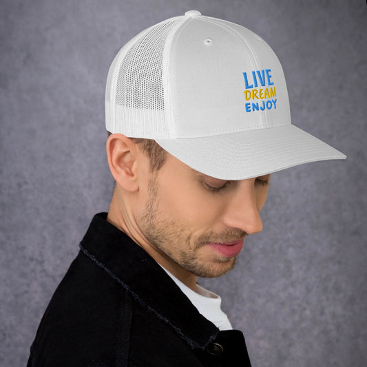 Trucker Cap Men (Live, Dream, Enjoy Trucker Cap - Model 002)