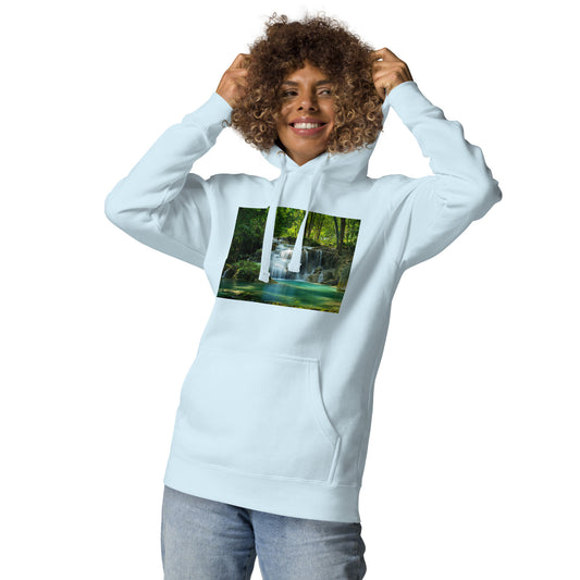 Hoodie Womens Designer (Hoodies Womens - Nature Waterfall 001)
