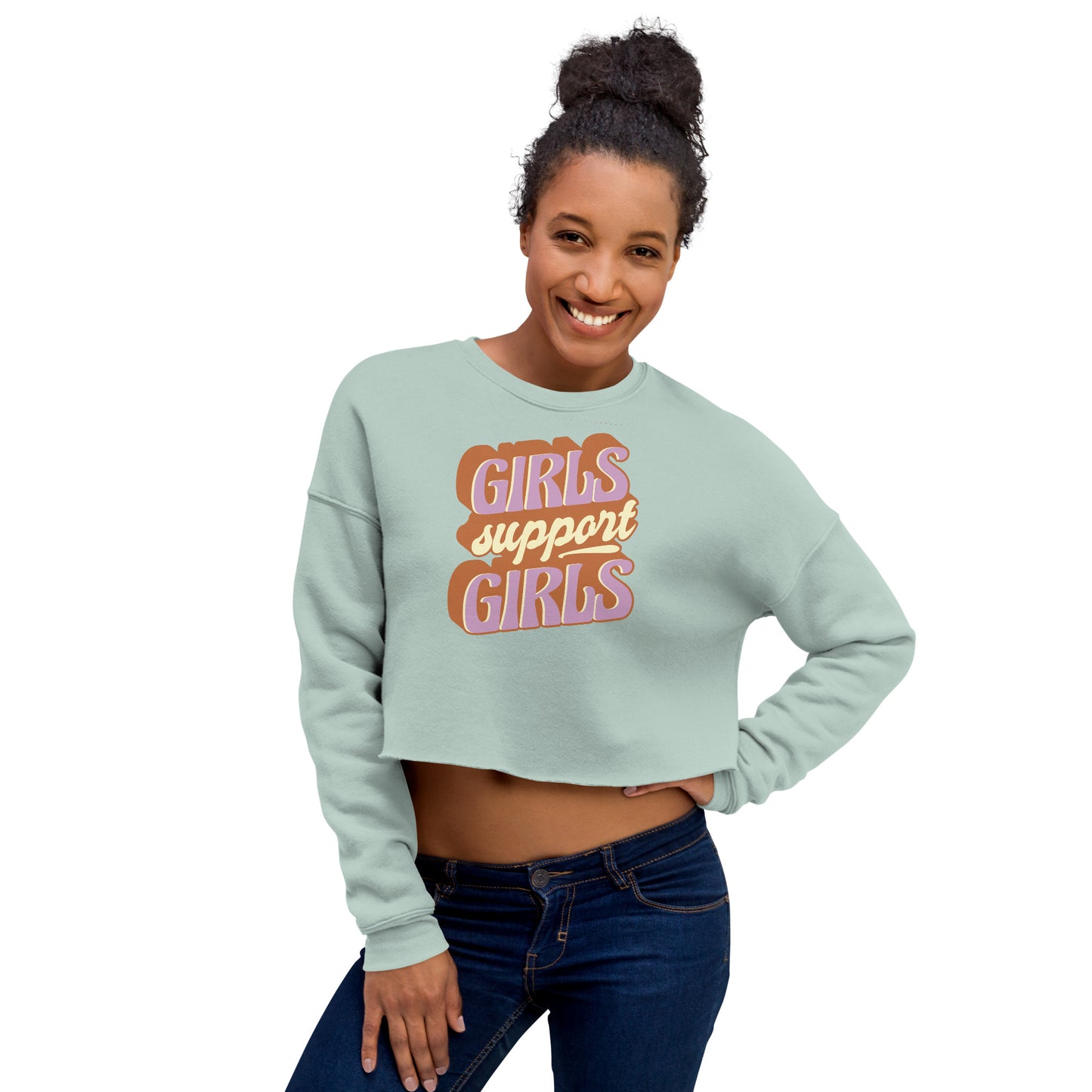 Crop Sweatshirt Womens (Girls Support Girls - Inspiration 0019)