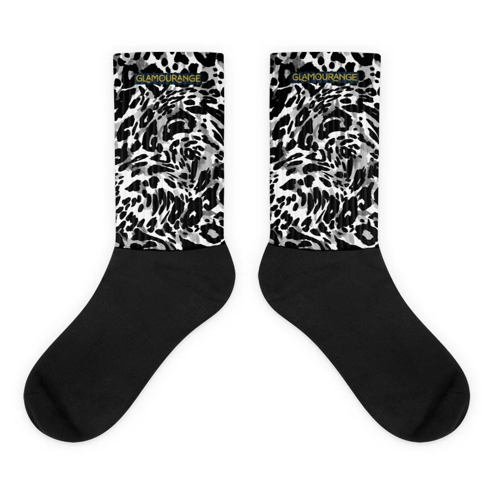 Black Foot Sublimated Socks (Animal Print) - Glamourange
