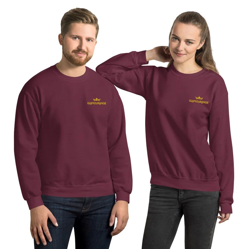 Crew Neck Sweatshirt With Solid Colour - Glamourange
