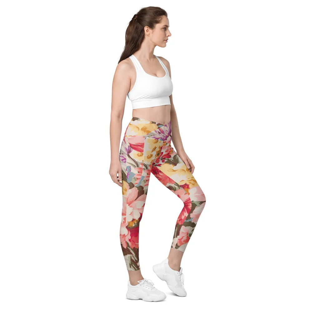 Crossover Leggings With Pockets For Women (Patterns) - Glamourange