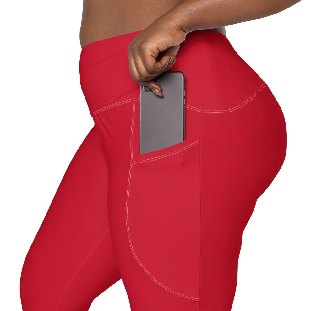 Crossover Leggings With Pockets For Women (Solid Colours) - Glamourange