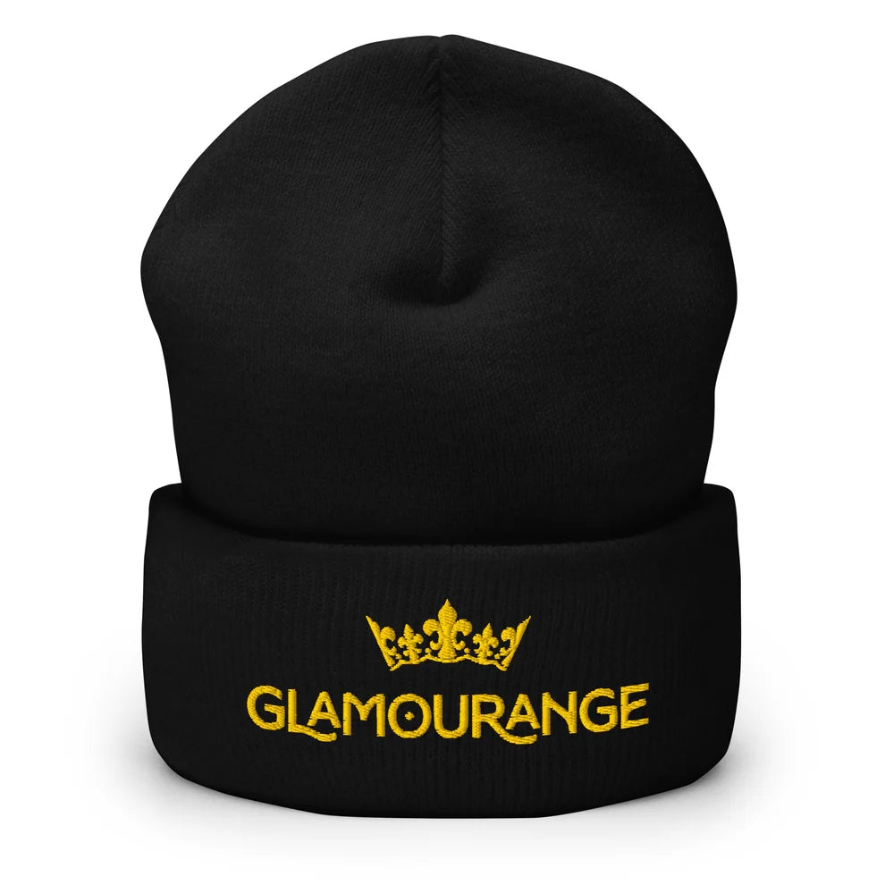 Cuffed Beanie Embroidery Winter Hat - Black (Glamourange Winter Collection)
