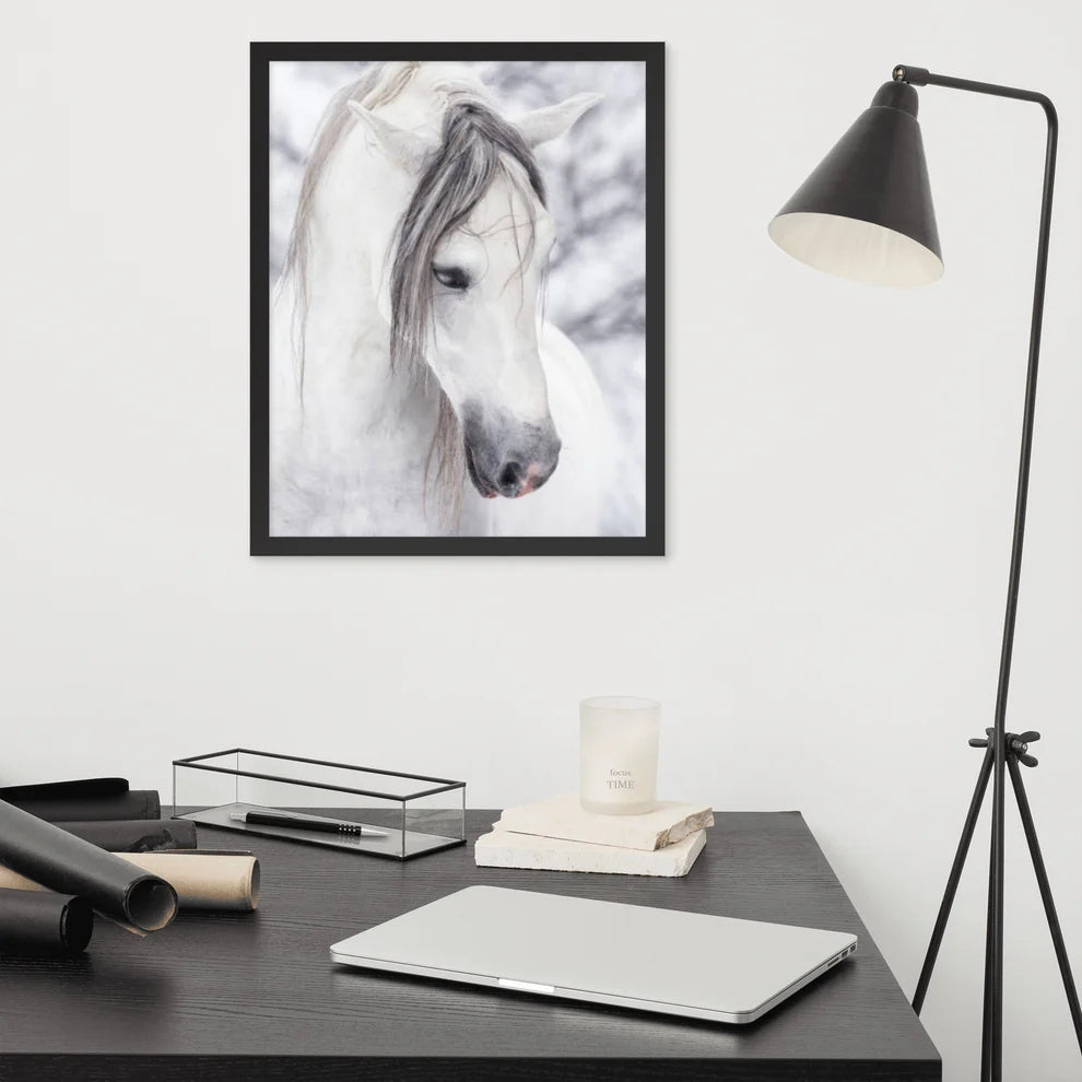 Framed Poster Horse Wall Art (Vertical) - Glamourange