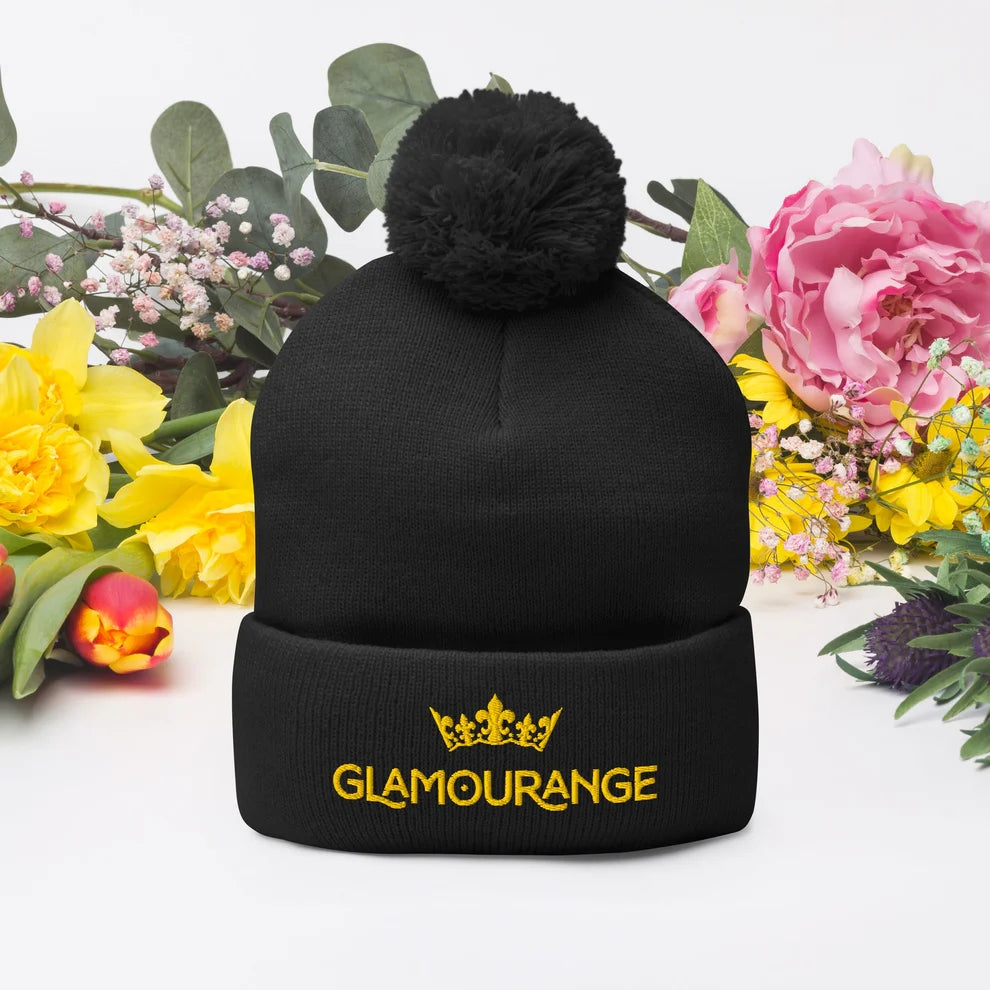 Glamourange Beanie With Pom Pom Knit Cap Winter Hat Collection