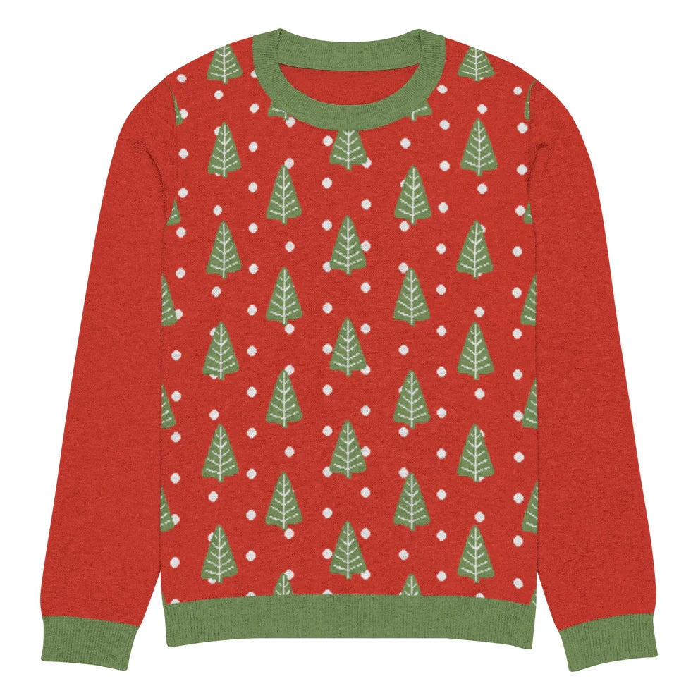 Glamourange Christmas Knitted Crew Neck Sweater - Front Pattern