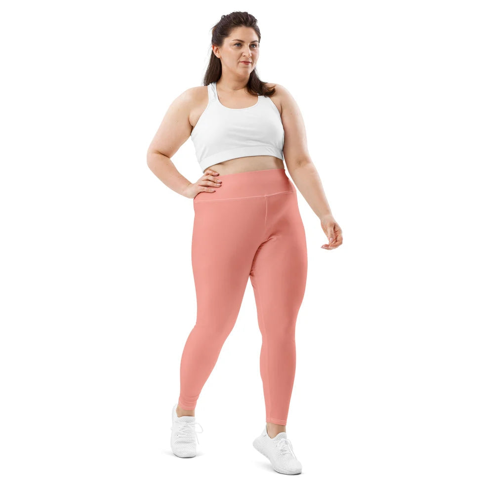 Leggings For Plus Size With Solid Colours Print - Glamourange