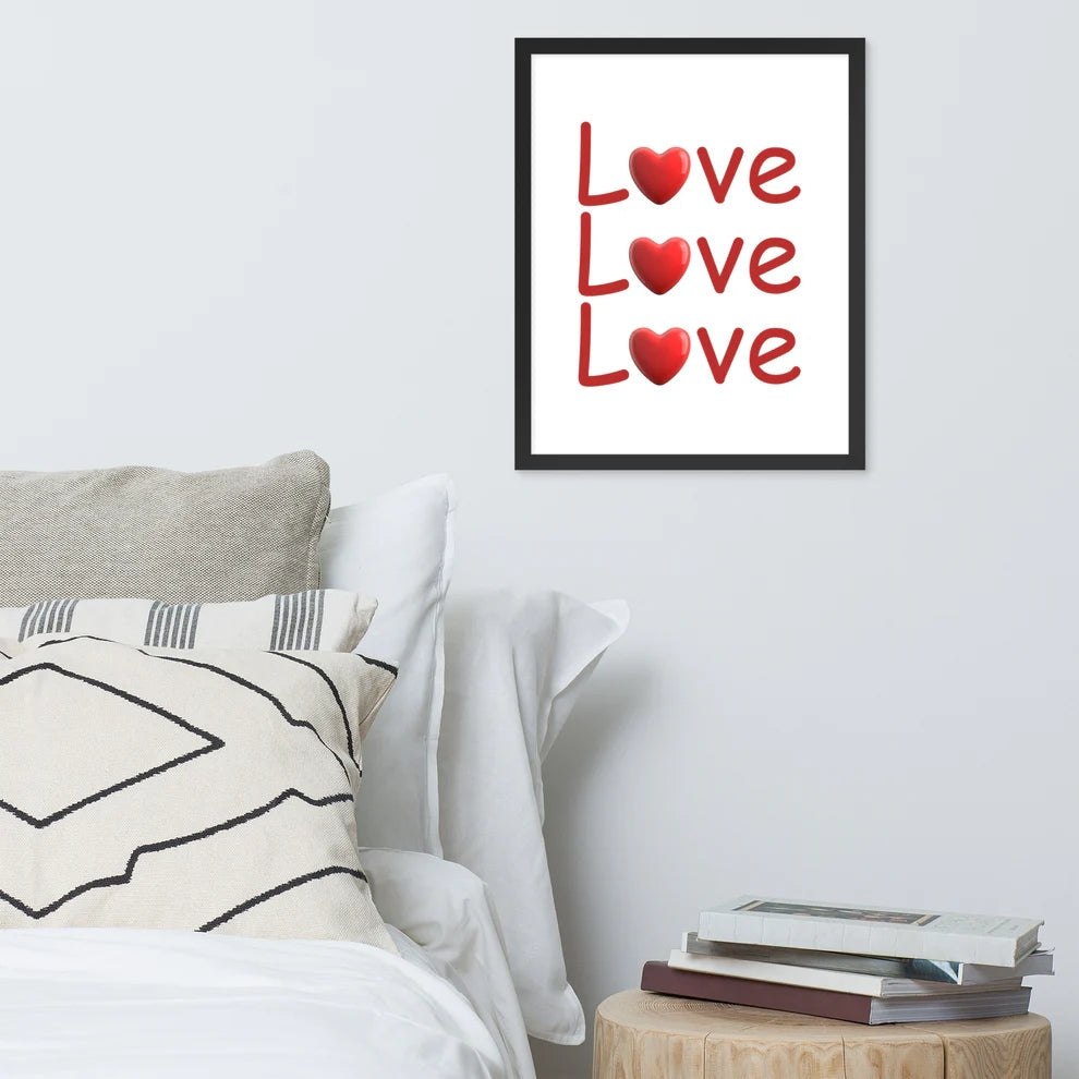 Love Framed Poster Wall Art (Vertical) - Glamourange