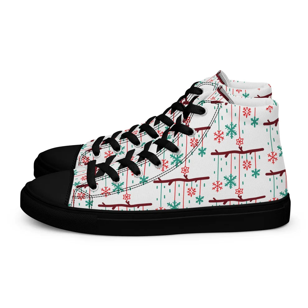 Men Christmas High Top Canvas Shoes - Glamourange