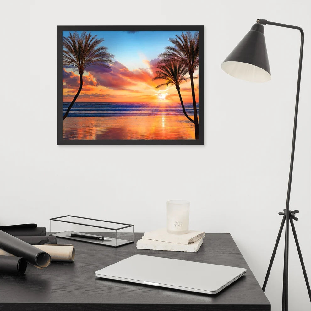 Scenic Nature View Framed Poster Wall Art (Horizontal Model) Glamourange