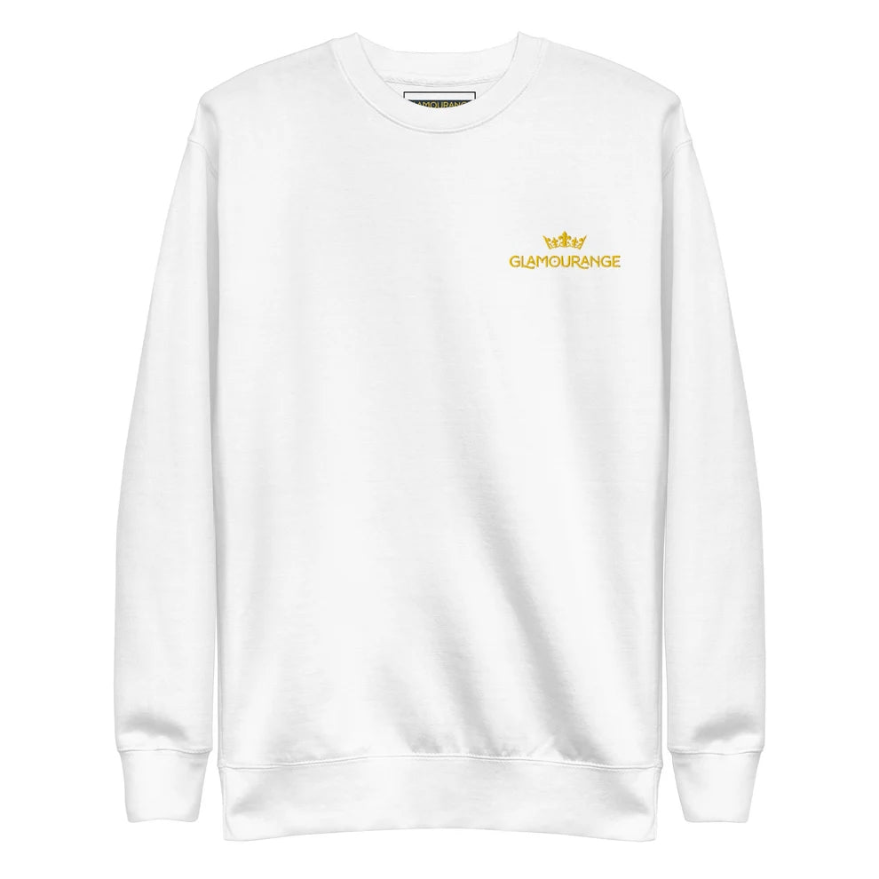 White Sweatshirt Colour With Embroidery Design (Glamourange Premium Sweatshirts Winter Collection)
