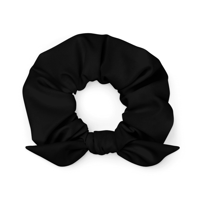 Glamourange fashion all over print recycled scrunchie black