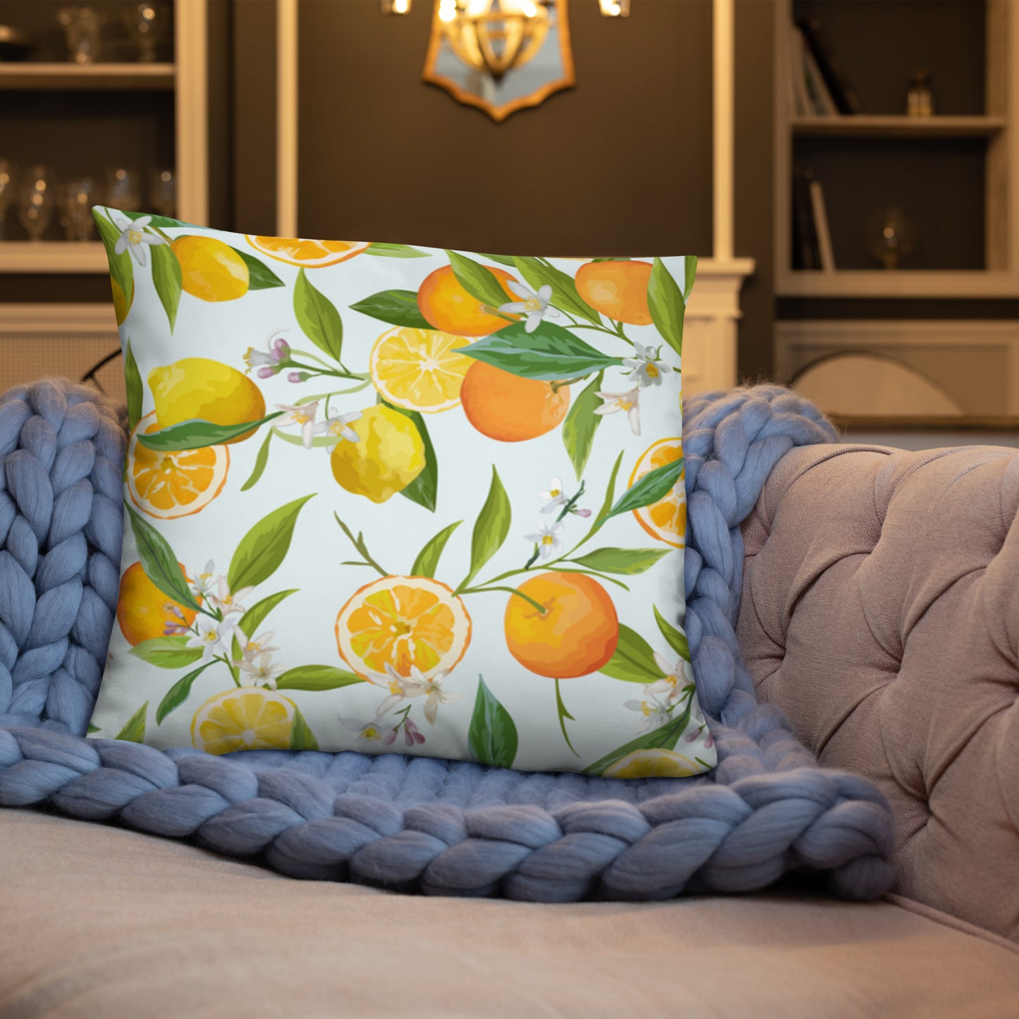 Basic Pillow (Best Basic Pillow Orange & Lemon Pattern - Model 008)