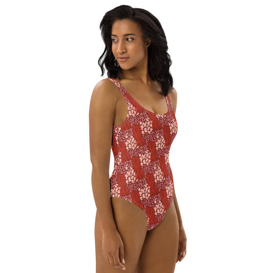 One-Piece Swimsuit Womens Patterns Print (Glamourange Luxury One Piece Swimsuit - 0010 Model)