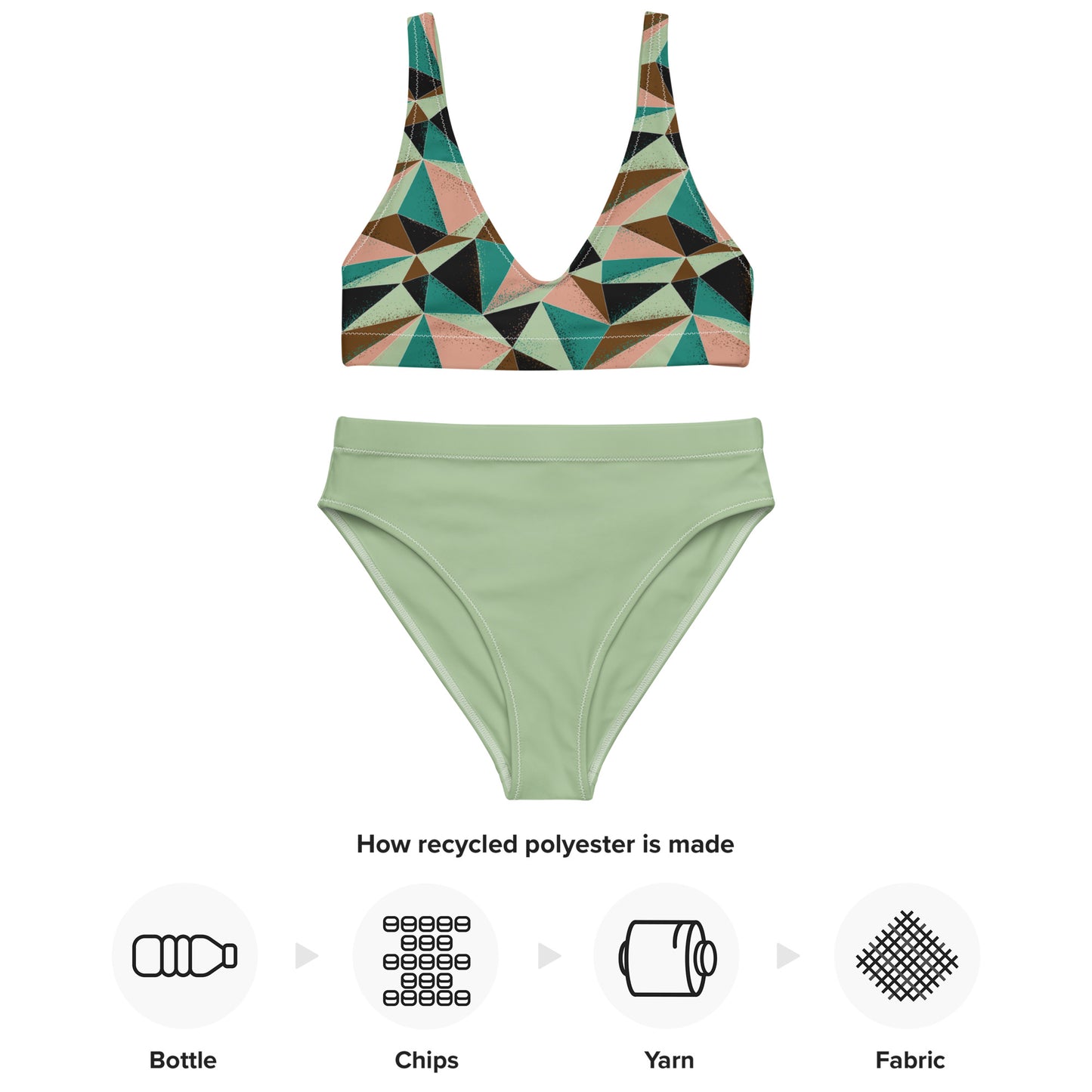 High Waisted Bikini Womens Mix and Match Patterns and Solid Colours (Glamourange 007 Model)