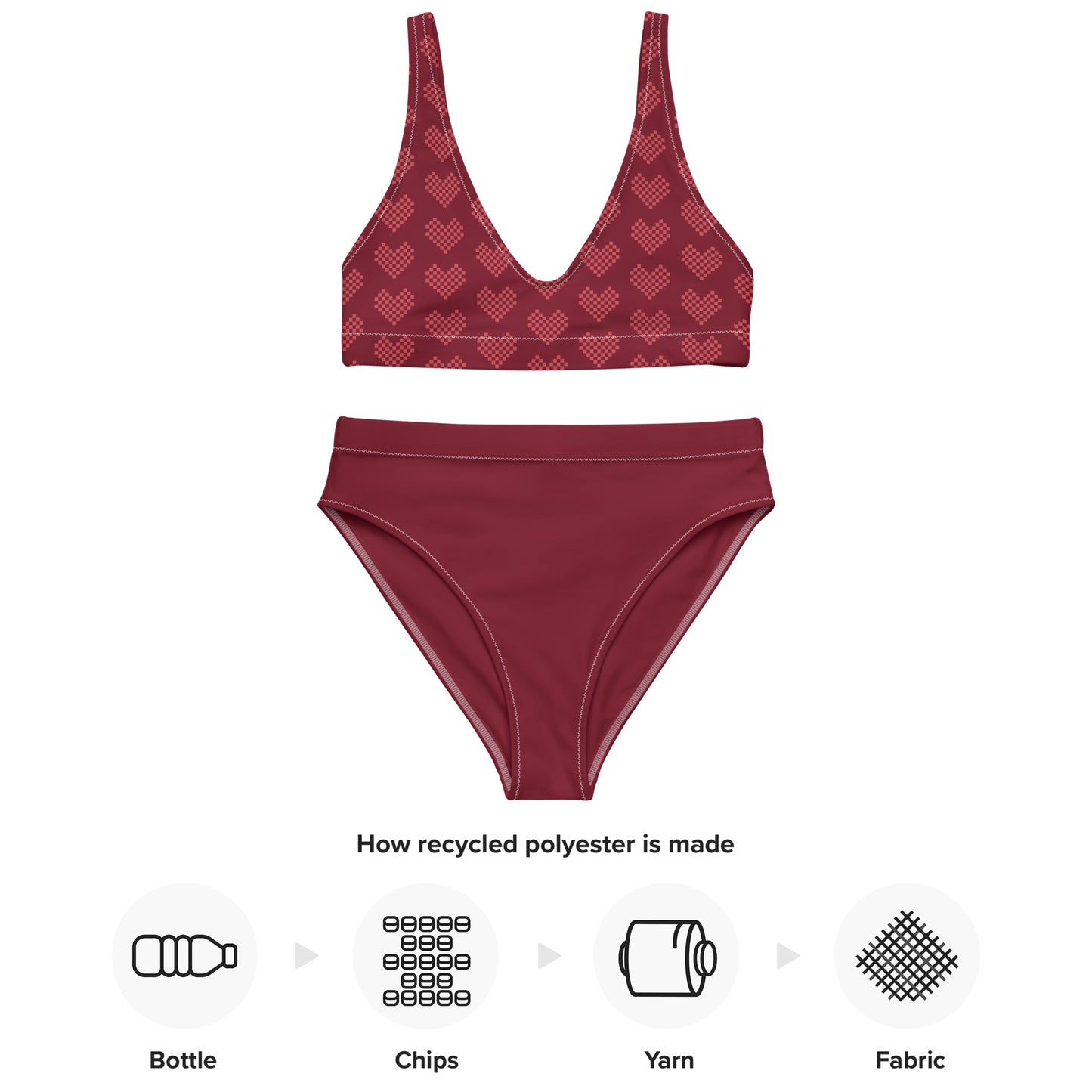 High Waisted Bikini Womens Mix and Match Patterns and Solid Colours (Glamourange 009 Model)