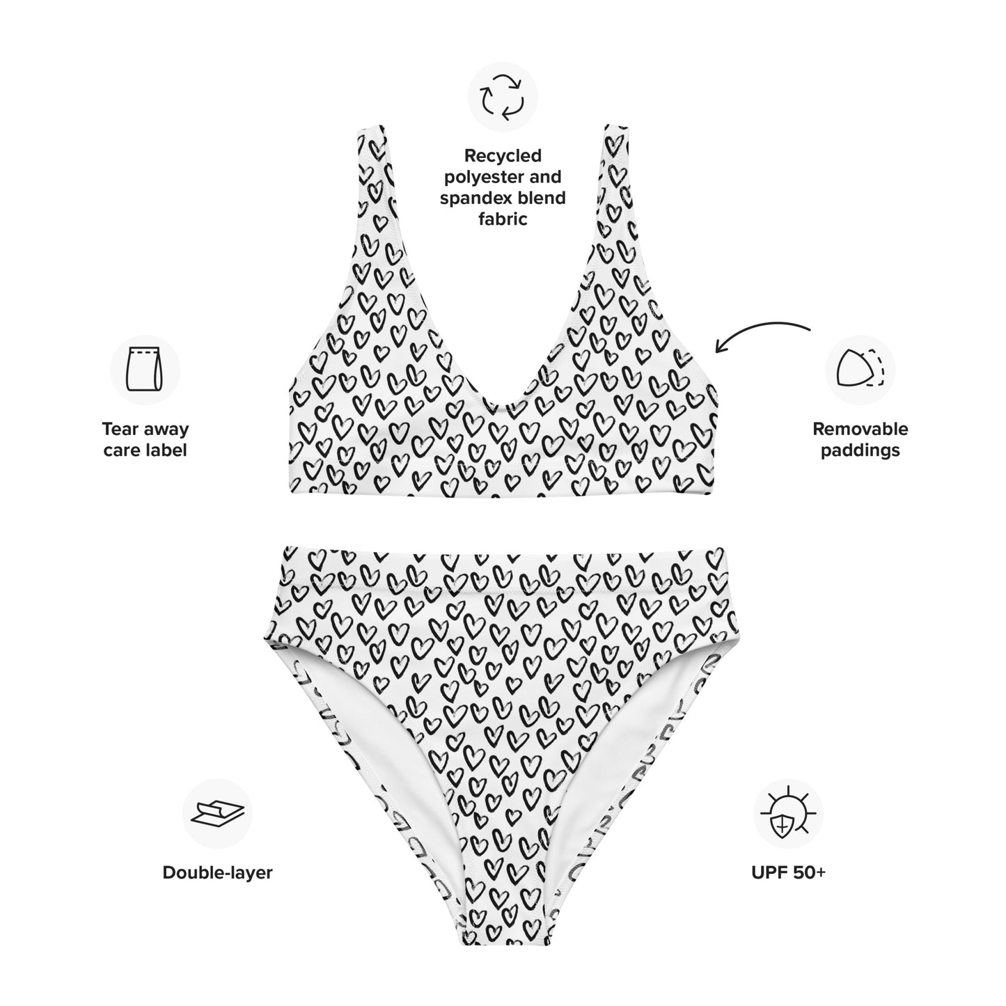 High Waisted Bikini Womens (Glamourange Luxury Bikini High Waisted - 0032 Patterns Model)
