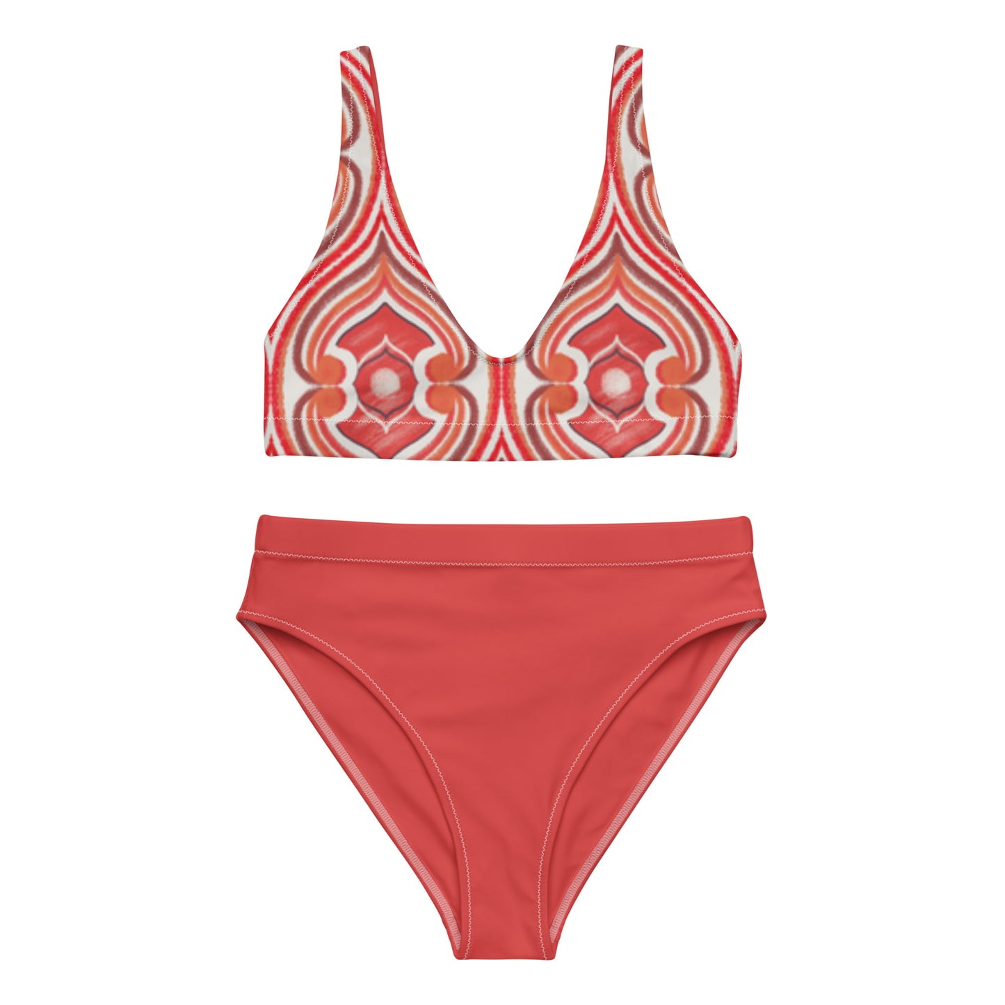 High Waisted Bikini Womens Mix and Match Patterns and Solid Colours (Glamourange 003 Model)