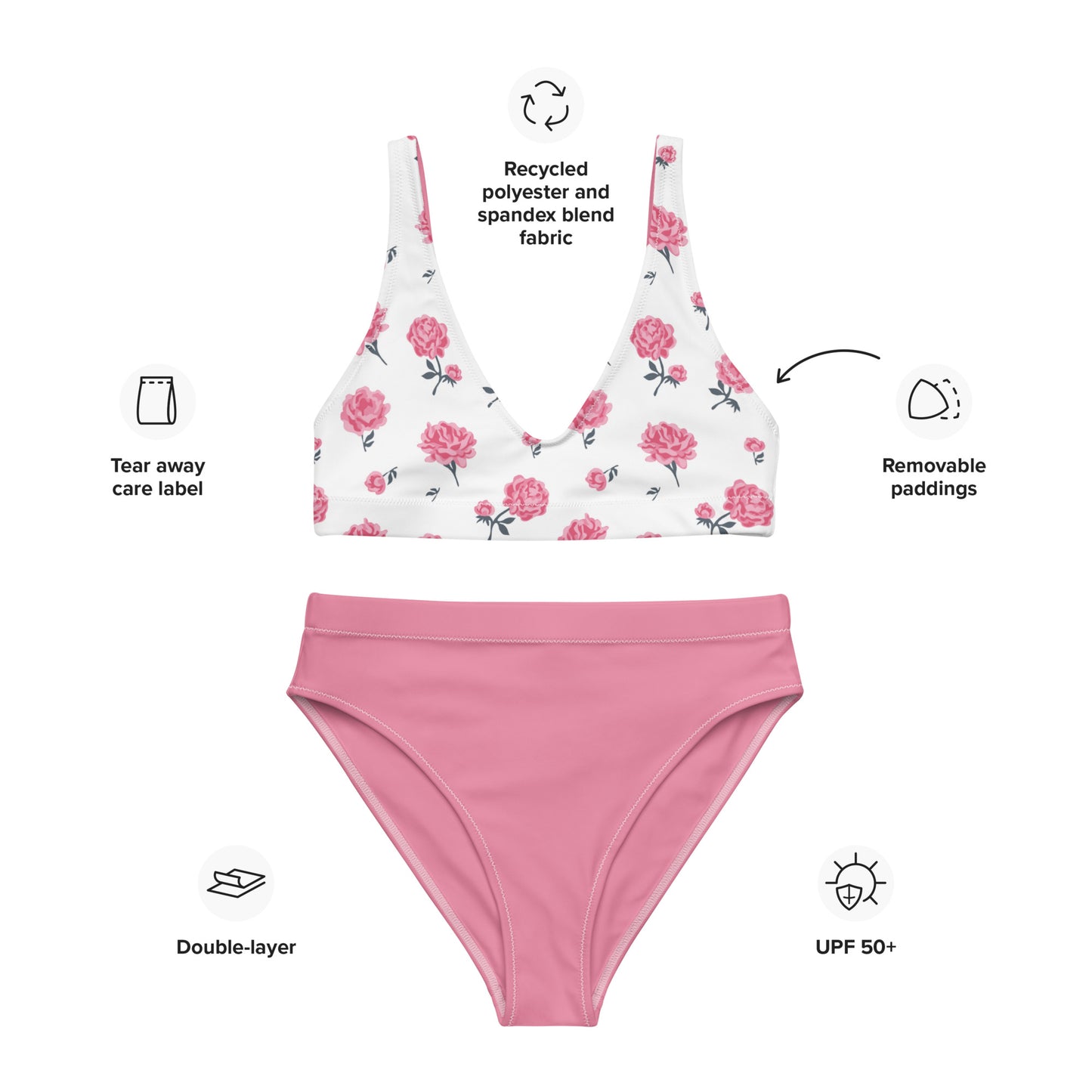 High Waisted Bikini Womens Mix and Match Patterns and Solid Colours (Glamourange 004 Model)