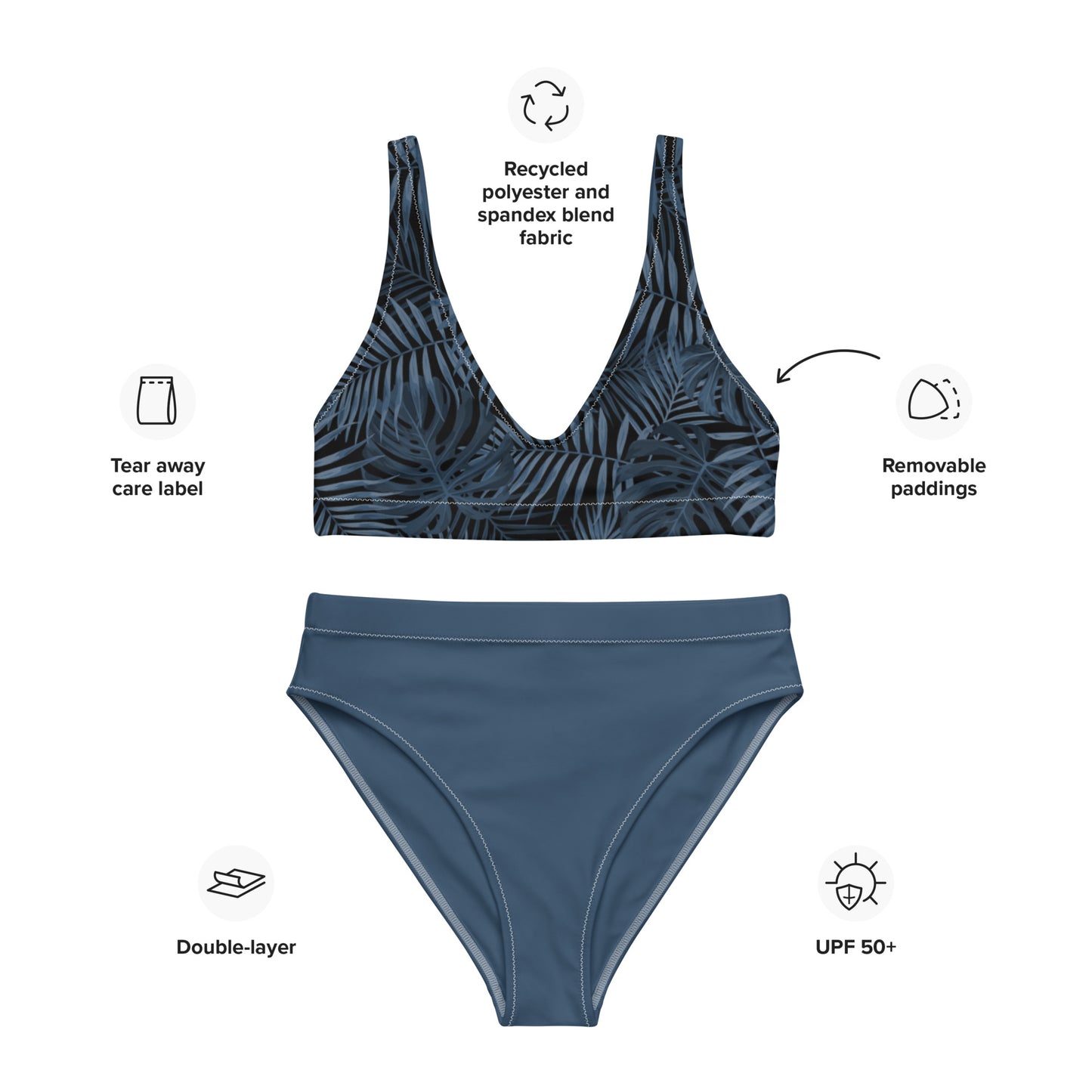 High Waisted Bikini Womens Mix and Match Patterns and Solid Colours (Glamourange 005 Model)