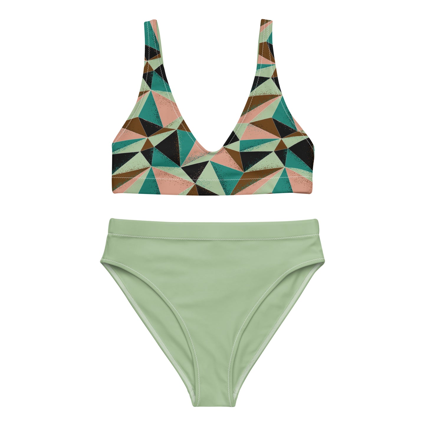 High Waisted Bikini Womens Mix and Match Patterns and Solid Colours (Glamourange 007 Model)