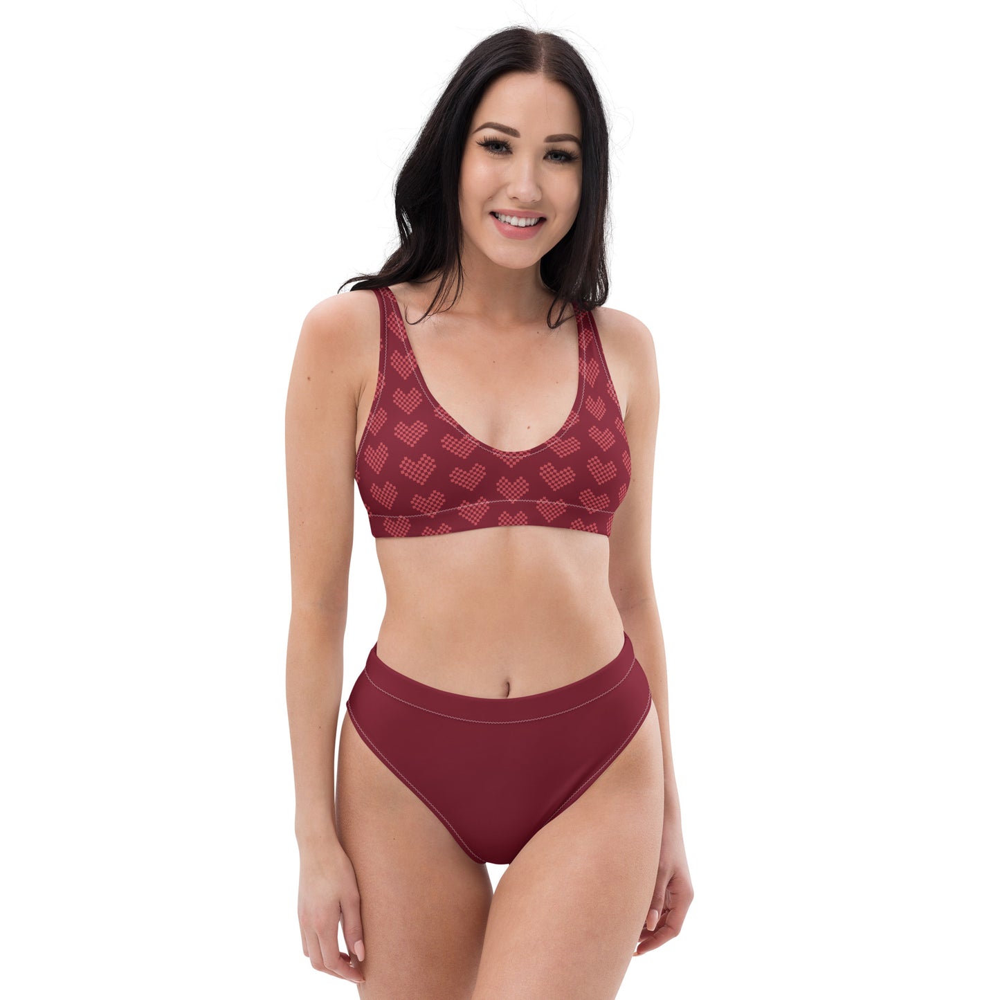 High Waisted Bikini Womens Mix and Match Patterns and Solid Colours (Glamourange 009 Model)