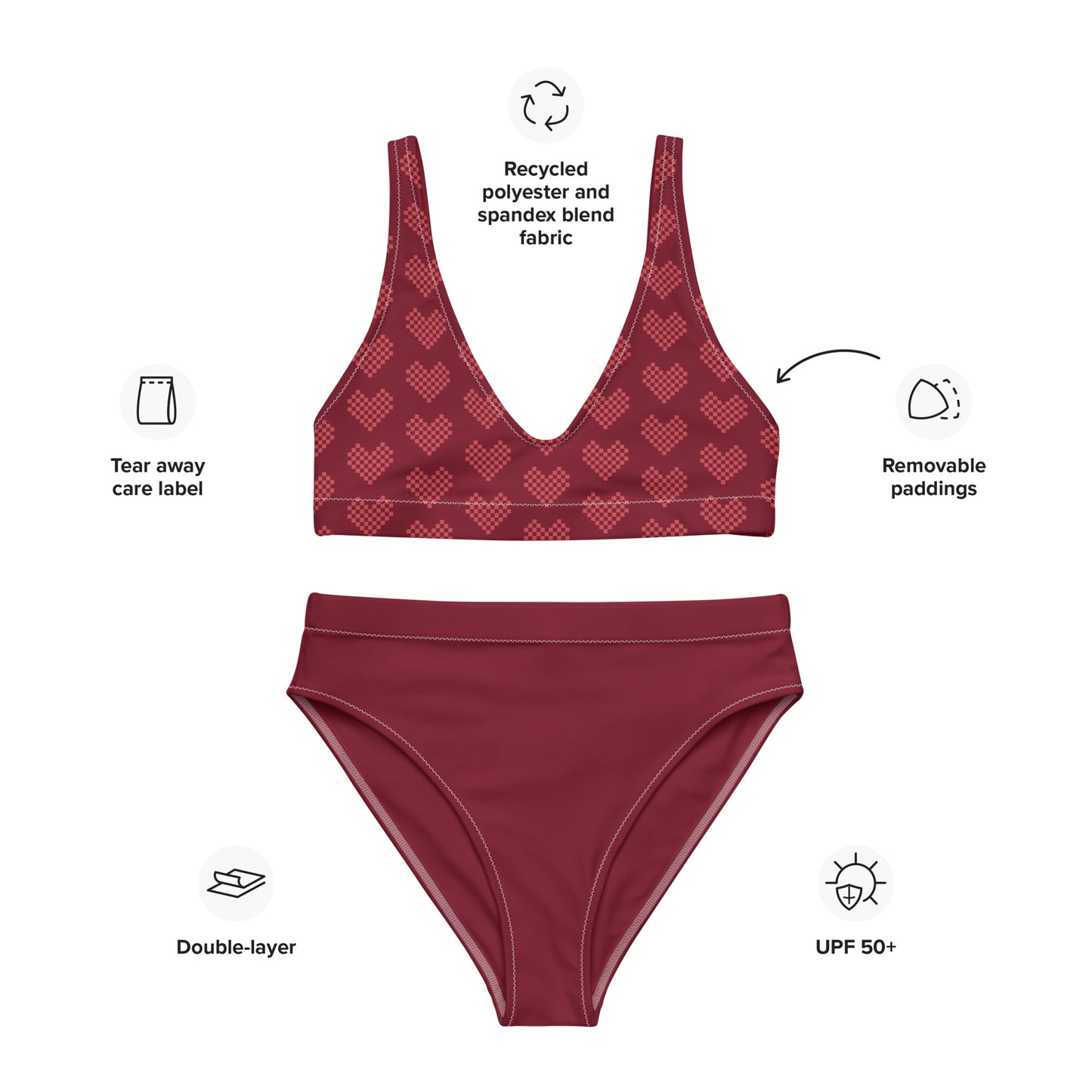 High Waisted Bikini Womens Mix and Match Patterns and Solid Colours (Glamourange 009 Model)