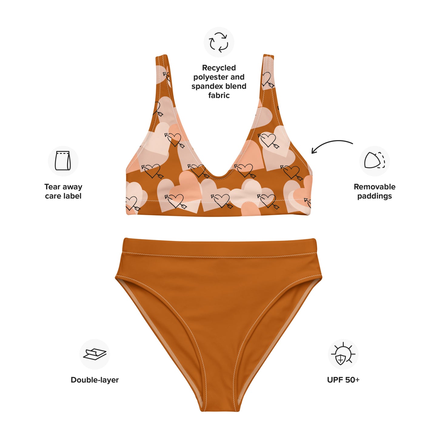 High Waisted Bikini Womens Mix and Match Patterns and Solid Colours (Glamourange 0011 Model)