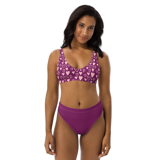 High Waisted Bikini Womens Mix and Match Patterns and Solid Colours (Glamourange 0014 Model)