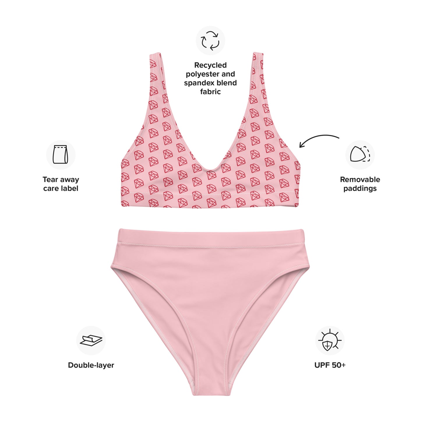 High Waisted Bikini Womens Mix and Match Patterns and Solid Colours (Glamourange 0017 Model)