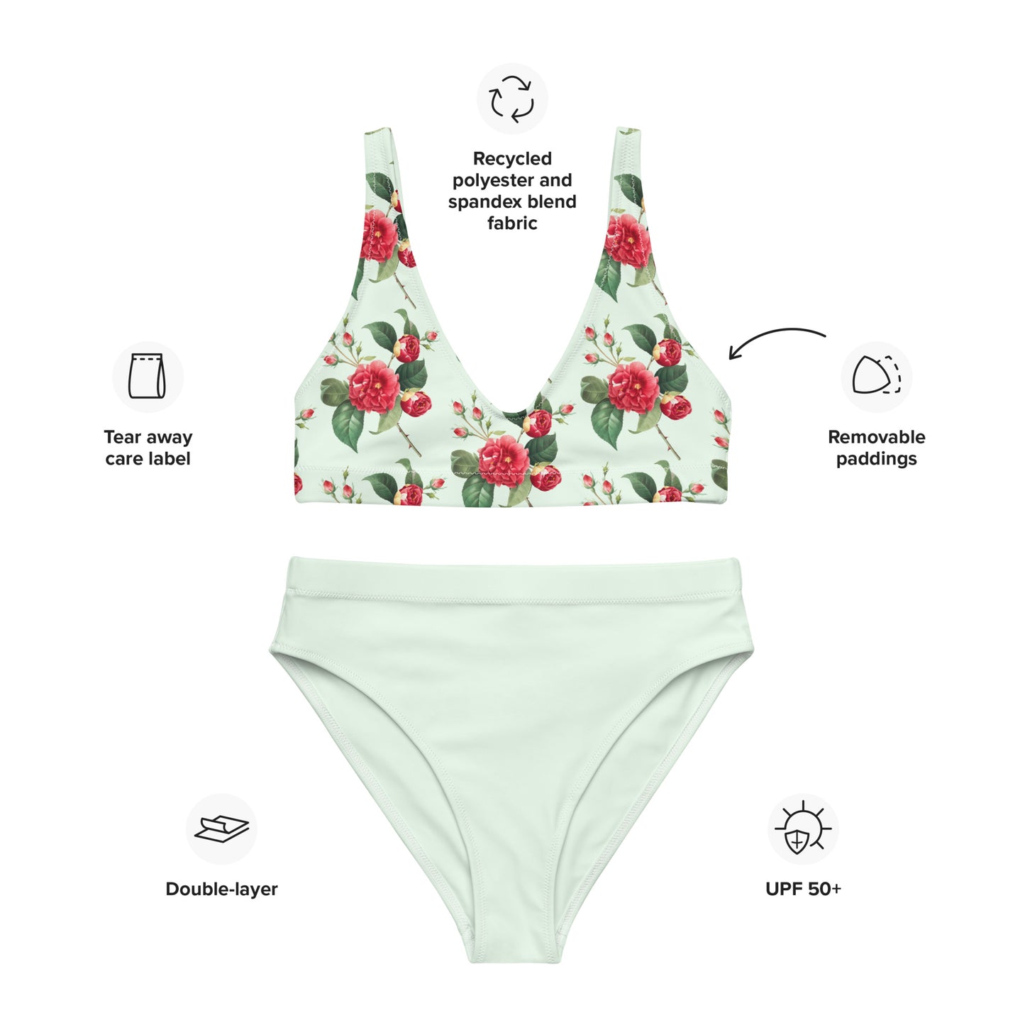 High Waisted Bikini Womens Mix and Match Patterns and Solid Colours (Glamourange 0018 Model)